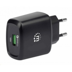 Nabíjačka Manhattan - 18 W, USB-A, Europlug, čierna