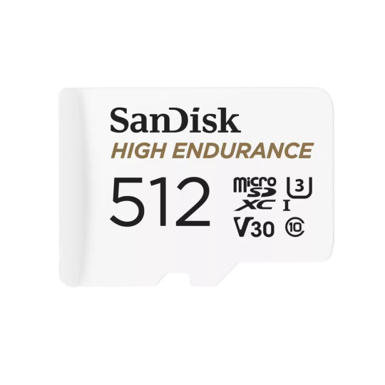 SanDisk MicroSDXC karta 512GB High Endurance (R:100/W:40 MB/s, C10, U3, V30) + adaptér