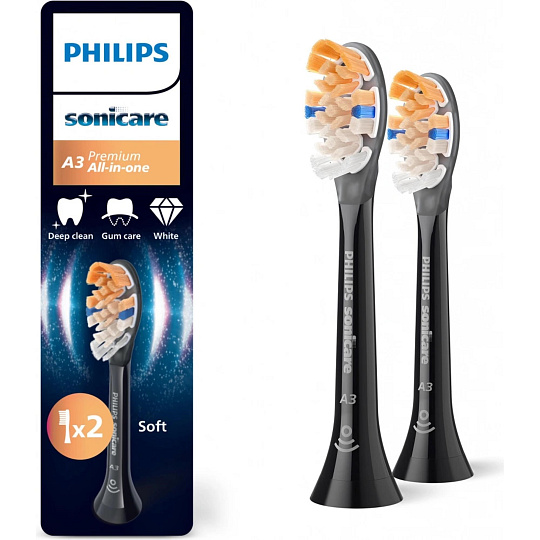 Philips Sonicare A3 Premium All-in-one Prestige HX9092/88, černá, 2ks, náhradní hlavice