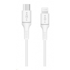 Pevný dátový a nabíjací kábel, USB-C -> Lightning (MFI), podpora PD, 60 W, dĺžka 1 m, biely