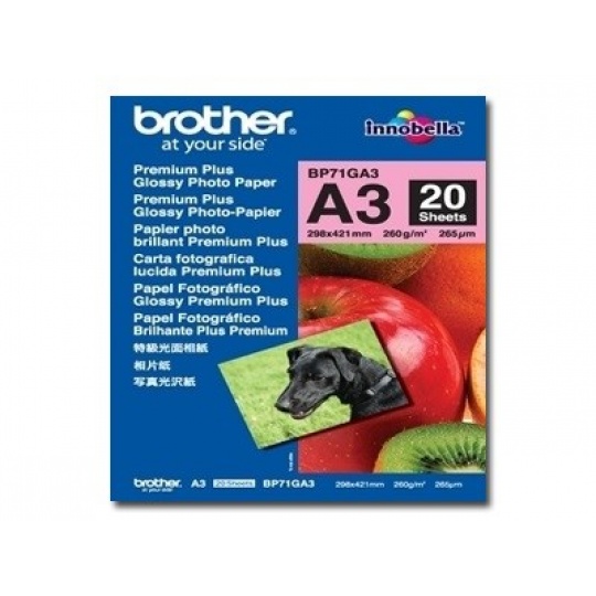 Papier BROTHER BP-71 foto lesklý A3/20ks