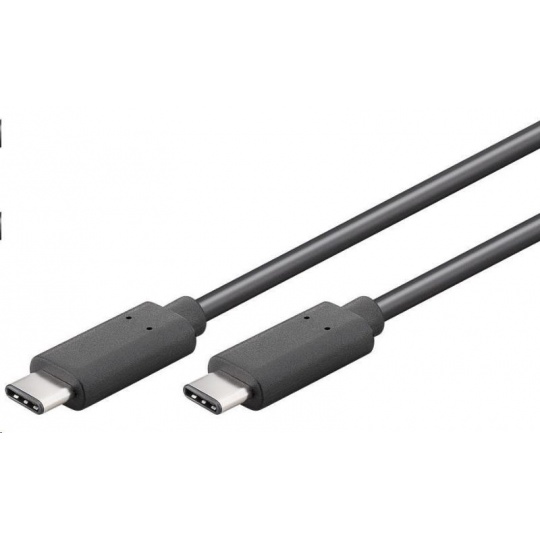 Kábel USB PREMIUMCORD 3.1 konektor C/male - USB 3.1 C/muž, čierny, 0,5 m