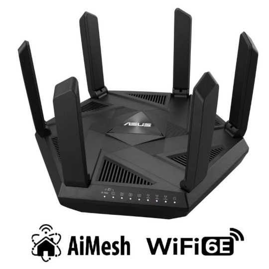 ASUS RT-AXE7800 (AXE7800) WiFi 6E Extendable Router, 2.5G port, AiMesh, 4G/5G Mobile Tethering