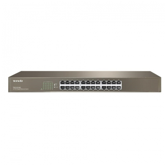 Tenda TEG1024G 24-portový gigabitový ethernetový prepínač, 10/100/1000 Mb/s, montáž do stojana