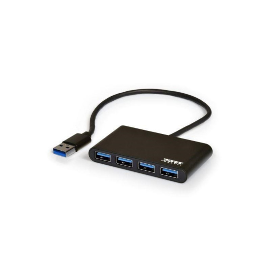 PORT HUB USB-A, 4x USB-A 3.0, černá