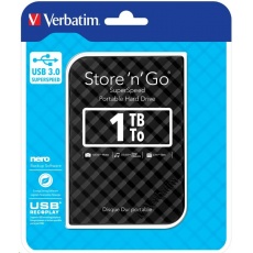 VERBATIM HDD 2.5" 1TB prenosný pevný disk Store 'n' Go USB 3.0, Čierna GEN II