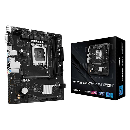 ASRock MB Sc LGA1700 H610M-HDV/M.2 D5 Gen5, Intel H610, 2xDDR5, 1xDP, 1xHDMI, 1xVGA, mATX ASRock MB Sc LGA1700 H610M-HDV/M.2 D5 Gen5, Intel H610, 2xDDR5, 1xDP, 1xHDMI, 1xVGA, mATX