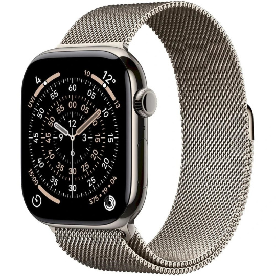 Apple Watch Series 11 GPS + Cellular 46mm Natural Titanium Case with Natural Milanese Loop - M/L