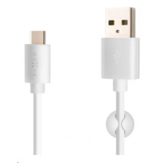 Pevný dátový a nabíjací kábel, USB-A -> USB-C, 20 W, dĺžka 1 m, biely
