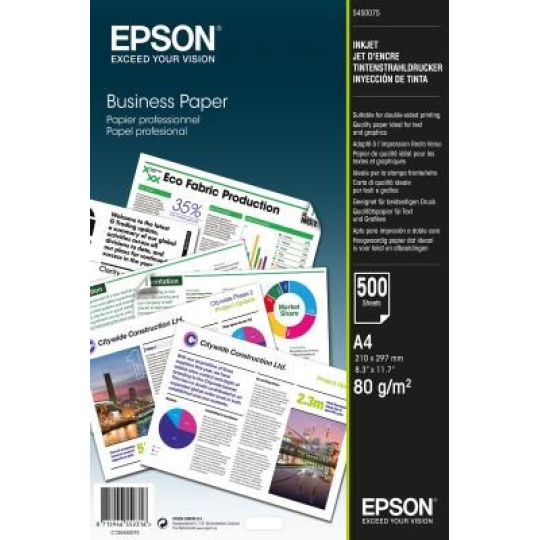 EPSON Paper A4 Inkjet Business pre atramentové tlačiarne 80 g/m2, 500 listov EPSON Paper A4 Inkjet Business pre atramentové tlačiarne 80 g/m2, 500 listov