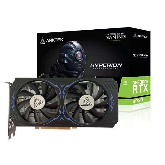 ARKTEK VGA NVIDIA GeForce RTX 3050 Hyperion 8GB, RTX 3050, 8GB GDDR6, 1xDP, 1xHDMI, 1xDVI