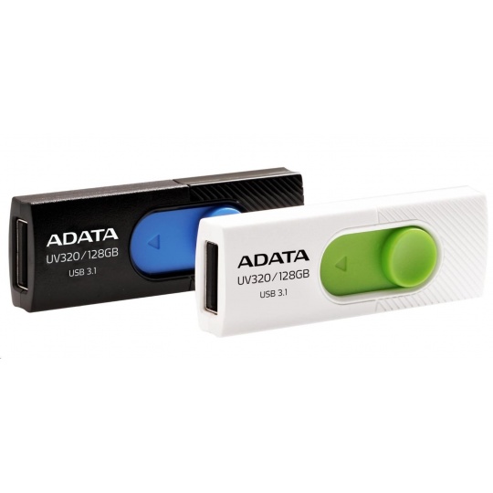 ADATA Flash disk 128 GB UV320, USB 3.1 Dash Drive, biela/zelená