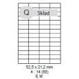 etikety kompatibil Samolepiace 52,5x21,2 univerzálne biele 56ks/A4 (100 listov A4/bal.)