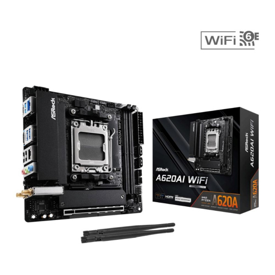ASRock MB Sc AM5 A620AI WIFI  AMD A620A, 2xDDR5, 1xHDMI, WIFI ASRock MB Sc AM5 A620AI WIFI  AMD A620A, 2xDDR5, 1xHDMI, WIFI