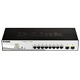 BAZAR - D-Link DGS-1210-10P 10-port Gigabit Smart+ PoE Switch, 8x GbE PoE+, 2x SFP, PoE 65W, fanless - Poškozený obal