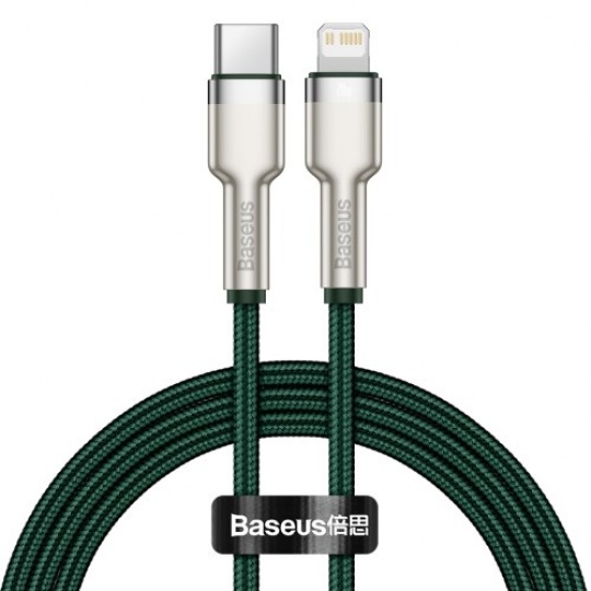 Baseus Cafule Series nabíjecí / datový kabel USB-C na Lightning PD 20W 1m, zelená