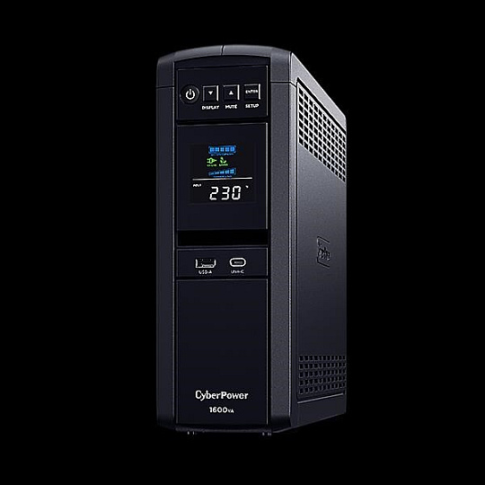 BAZAR - CyberPower PFC SineWave LCD GP UPS 1600VA/1000W, Schuko zásuvky - Poškozený obal (Komplet)