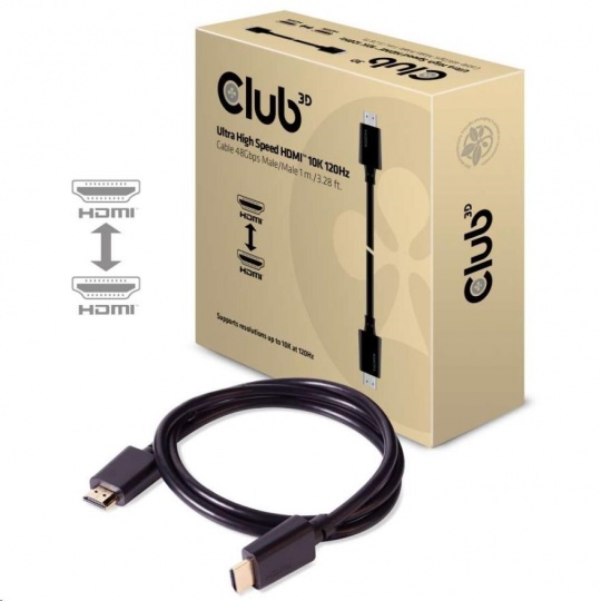 Club3D Kabel Ultra Rychlý HDMI™ Certifikovaný 4K 8K60Hz 48Gbps (M/M), 1m, 30 AWG