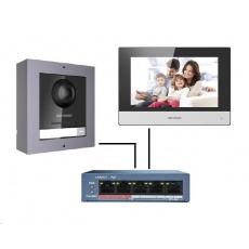HIKVISION DS-KIS602 (EU) sada IP Interkomu (dveřní jednotka + monitor + PoE switch) HIKVISION DS-KIS602 (EU) sada IP Interkomu (dveřní jednotka + monitor + PoE switch)