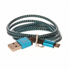 CELLFISH pletený datový kabel z nylonového vlákna, micro USB, 1 m, modrá CELLFISH pletený datový kabel z nylonového vlákna, micro USB, 1 m, modrá