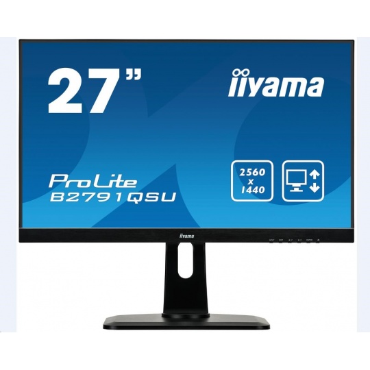 Monitor Iiyama ProLite B2791QSU-B1, 68,6 cm (27''), DVI, HDMI, USB, Pivot, čierny