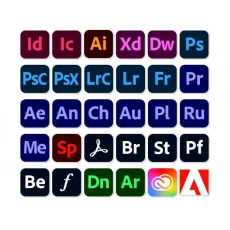 Adobe Creative Cloud for teams All Apps, Multi Platform, English, COM, 1 používateľ, 1 mesiac, Level 3, 50-99 Lic - nová licence