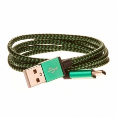 CELLFISH pletený datový kabel z nylonového vlákna, USB-C, 1 m, zelená CELLFISH pletený datový kabel z nylonového vlákna, USB-C, 1 m, zelená