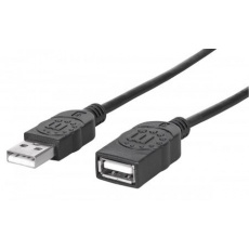 MANHATTAN USB kábel 2.0 predĺženie A muž / A žena 1,8 m čierna