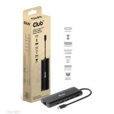Club3D Dokovací stanice USB-C, 8-in-1 MST Dual 4K60Hz, Display Travel Dock