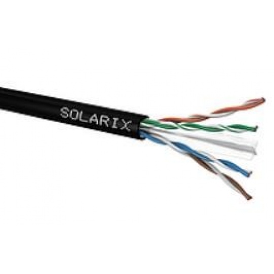 Inštalačný kábel Solarix vonkajší UTP, Cat6, drôt, PE, cievka 500 m SXKD-6-UTP-PE