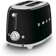 Smeg TSF01BLEU toustovač / topinkovač, 2 toasty, 6 úrovní opékání, zásuvka na drobky, styl. 50. let, černá