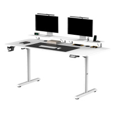 Pracovný stôl, elektricky nastaviteľná výška, 160X70 cm, 72-117 cm, HIGHLANDER XXL WHITE, biely, ULTRADESK Pracovný stôl, elektricky nastaviteľná výška, 160X70 cm, 72-117 cm, HIGHLANDER XXL WHITE, biely, ULTRADESK