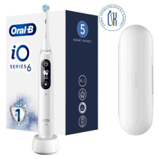 Oral-B iO Series 6 elektrický zubní kartáček, 5 režimů, časovač, tlakový senzor, mobilní aplikace, bílá Oral-B iO Series 6 elektrický zubní kartáček, 5 režimů, časovač, tlakový senzor, mobilní aplikace, bílá