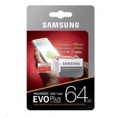 Samsung Micro SDXC karta 64GB EVO Plus (Class 10 UHS-3) + SD adaptér Samsung Micro SDXC karta 64GB EVO Plus (Class 10 UHS-3) + SD adaptér