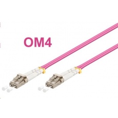 Duplexní patch kabel MM 50/125, OM4, LC-LC, LS0H, 3m