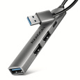AXAGON HUE-STA, 4x USB ALU STRIP hub, 1x USB-A 5Gbps, 2x USB-A & 1x USB-C 480Mbps, kábel USB-A 12cm