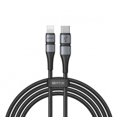 Baseus BMX Double-deck Mfi nabíjecí / datový kabel USB-C / Lightning PD 18W 1,8m, šedá-černá Baseus BMX Double-deck Mfi nabíjecí / datový kabel USB-C / Lightning PD 18W 1,8m, šedá-černá