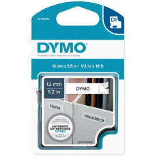 páska DYMO 16959 D1 Black On White Permanent Polyester Tape (12mm)