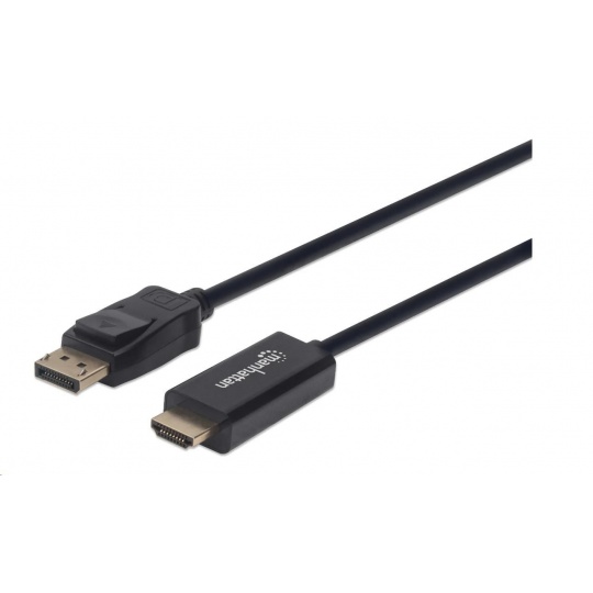 MANHATTAN Kábel DisplayPort - HDMI, 3 m, čierny