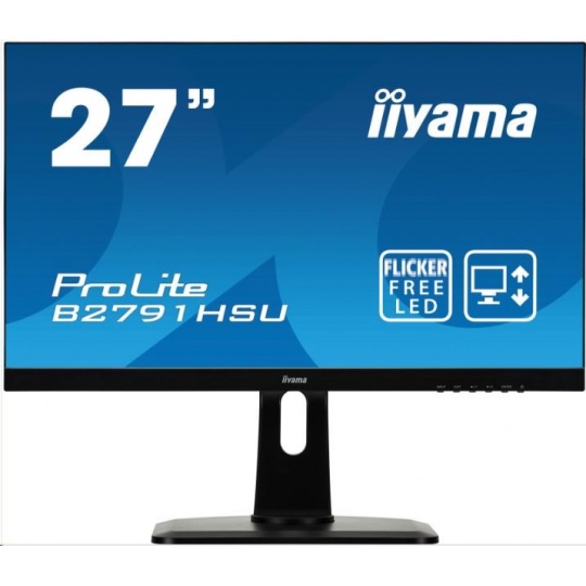 Monitor Iiyama ProLite B2791HSU-B1, 68,6 cm (27''), Full HD, VGA, HDMI, USB, Pivot, čierny