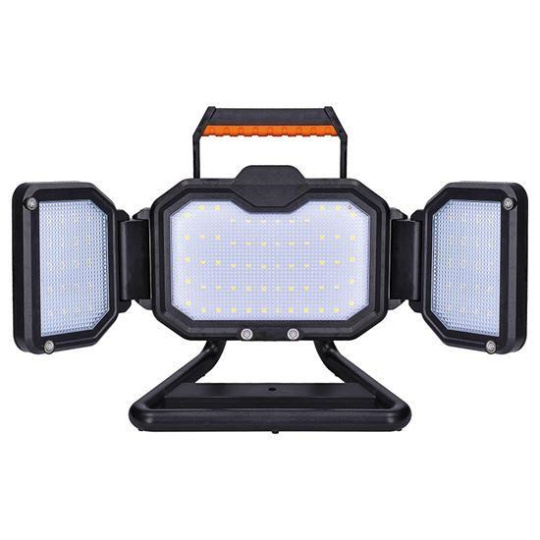 Solight LED reflektor 30W, přenosný, nabíjecí, 3000lm, oranžovo-černý