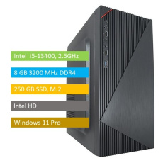 ABCOM KA0225001, i5-13400, 8GB RAM, 250 GB M.2 SSD, Windows 11 Pro ABCOM KA0225001, i5-13400, 8GB RAM, 250 GB M.2 SSD, Windows 11 Pro