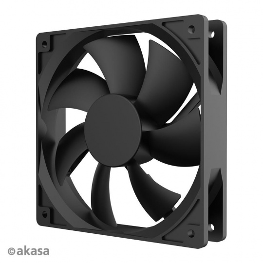 Ventilátor AKASA Smart Black, 3x12cm ventilátor, HD ložisko