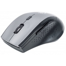 MANHATTAN Mouse Curve, USB, optická, bezdrôtová, 5 tlačidiel, 1600 dpi, sivo-čierna