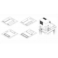 Montážna redukcia TRITON pre klimatizačné jednotky X1 a X2 pre šírku skrine 600 x 1000 mm, sivá
