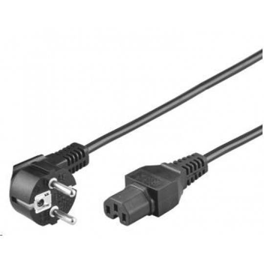 Napájací kábel PREMIUMCORD 230V k počítaču 2m IEC 320 C15 konektor s drážkou