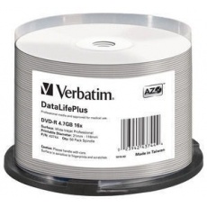 VERBATIM DVD-R(50-Pack)Vreteno/Printable/16x/4.7GB/ŠIROKÝ POTLAČITEĽNÝ POVRCH NON-ID