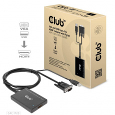 Club3D kabel VGA a USB-A na HDMI, M/F, 0.6m