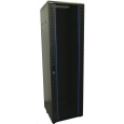 BAZAR - XtendLan 19" stojanový rozvaděč 42U 600x800, nosnost 500kg, skleněné dveře, plná záda, kolečka,černý - odřeno