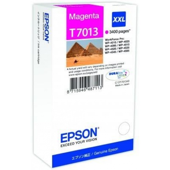 Atramentová lišta EPSON WorkForce-4000/4500 - purpurová XXL - 3400 str. (34,2 ml)
